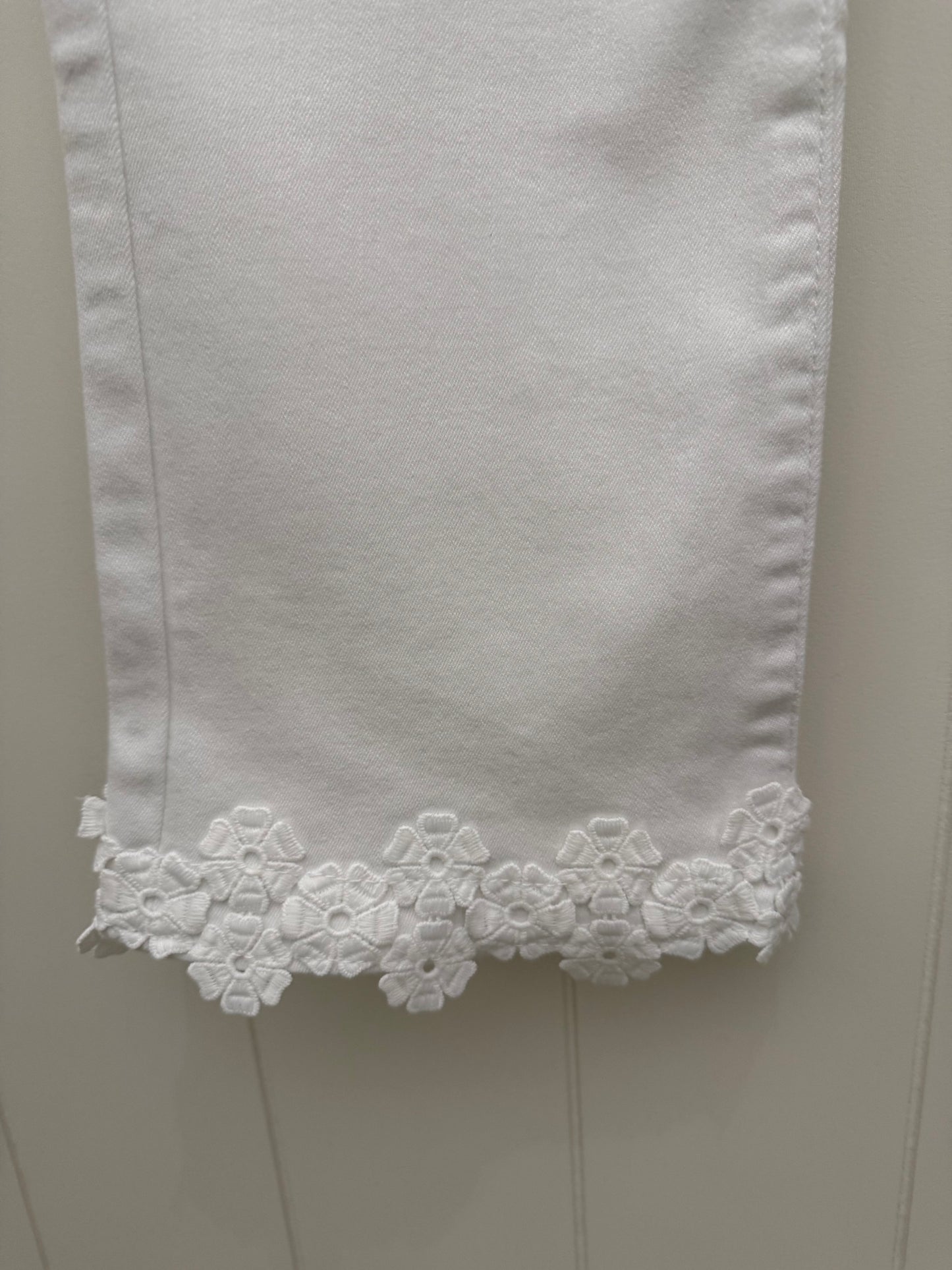 Lace Trim Flare Denim Bottoms