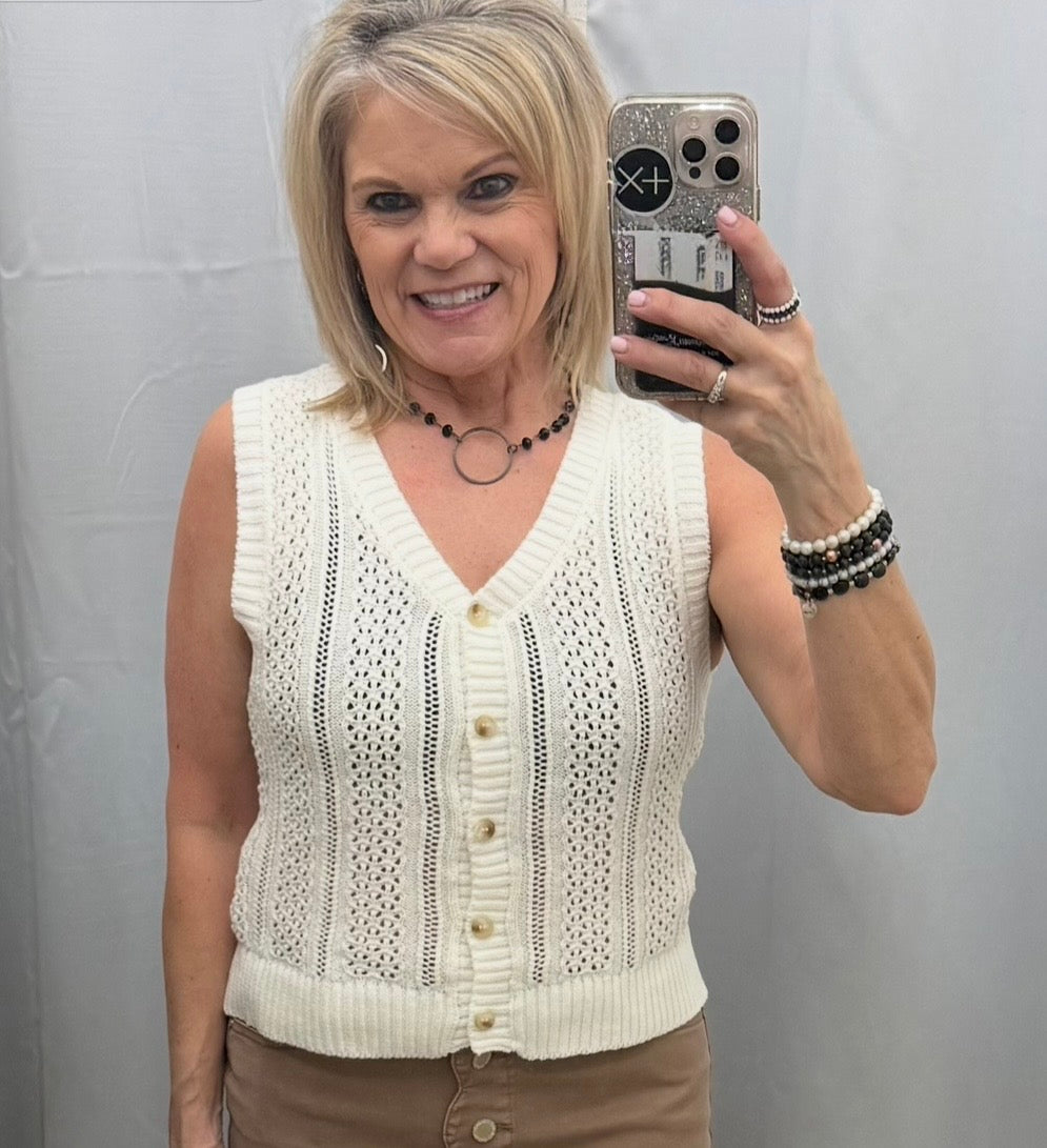 Knitted Button Up Vest