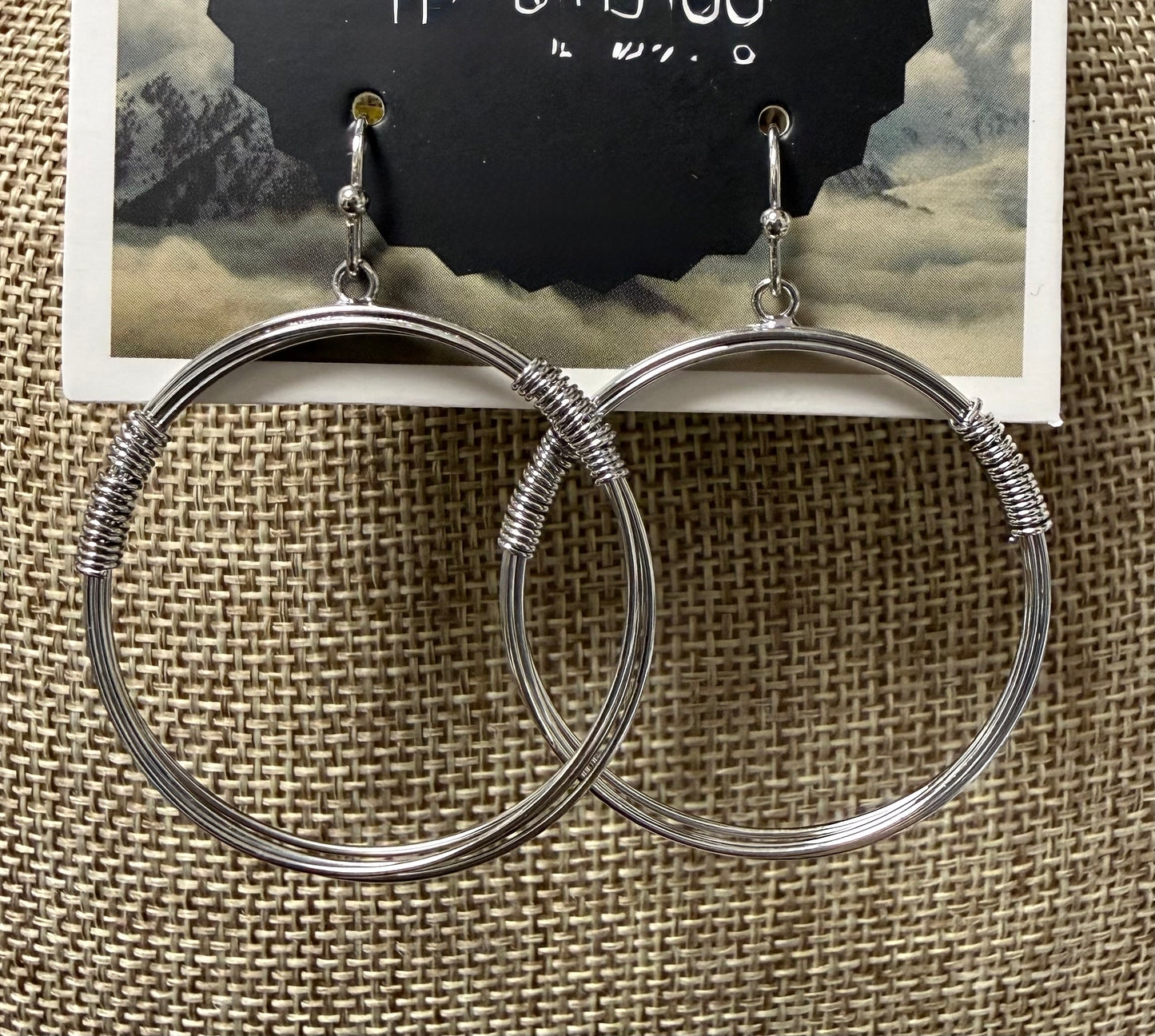 Wrapped Silver Hoop Earrings