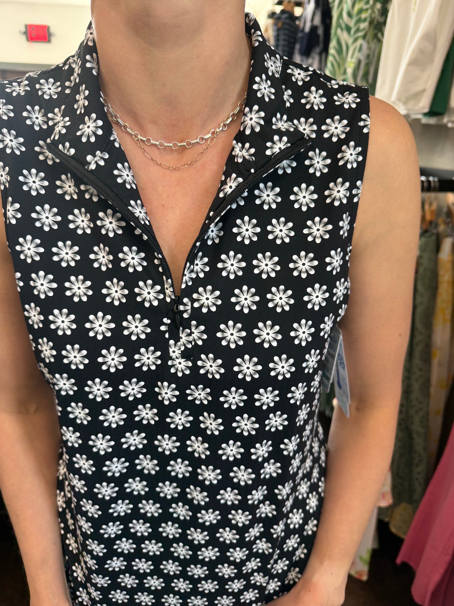 3/4 Zip Sleeveless Top