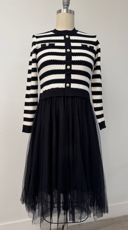 Striped Twofer Dress