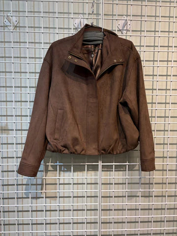 Faux Suede Bubble Jacket