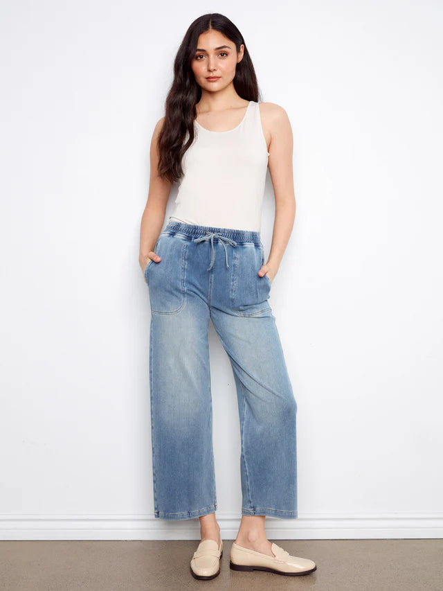 Knit Denim Jogger Pant