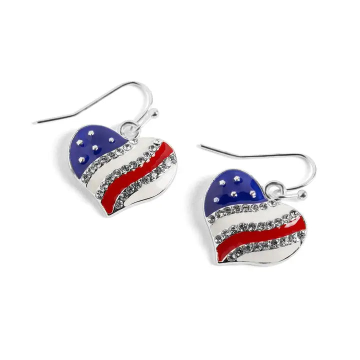 Patriotic Heart Earring