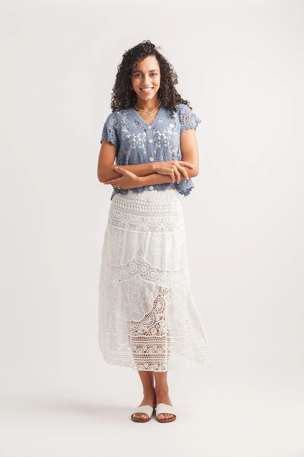 Crochet Crop Cardigan Sweater