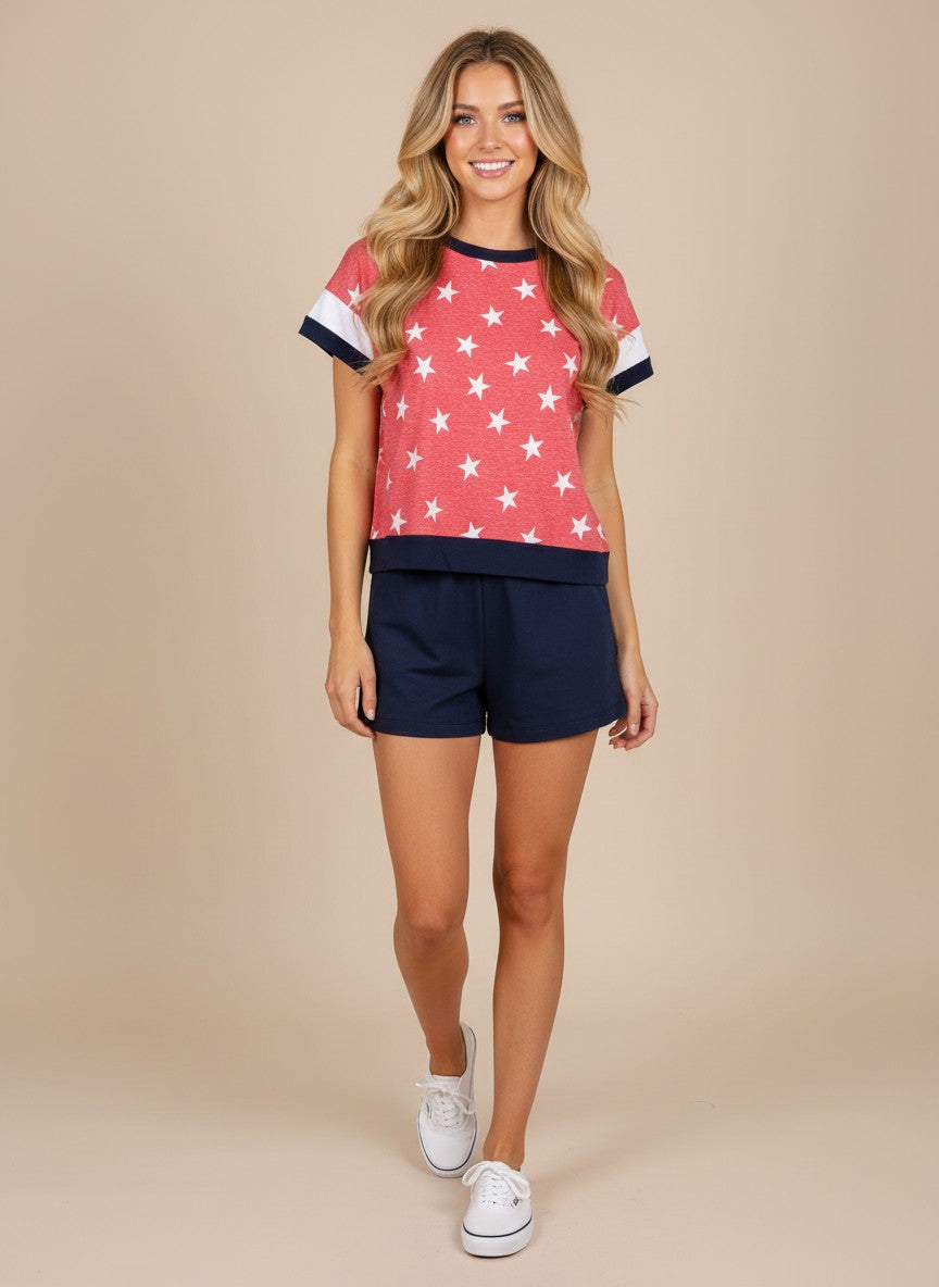 Heathered Star Top