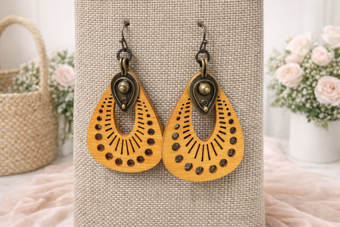 Wooden Laser Cut Earrings