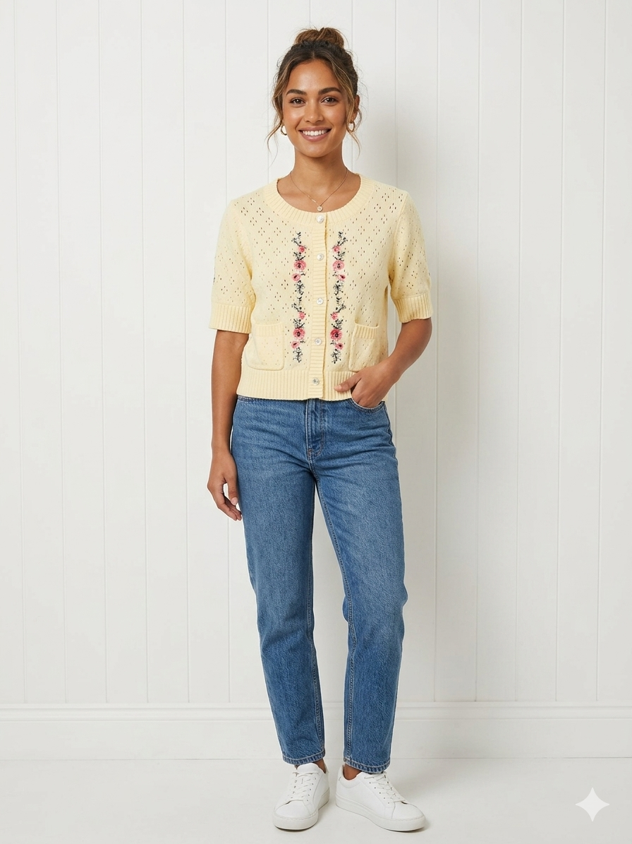 Embroidery Accent Cardigan
