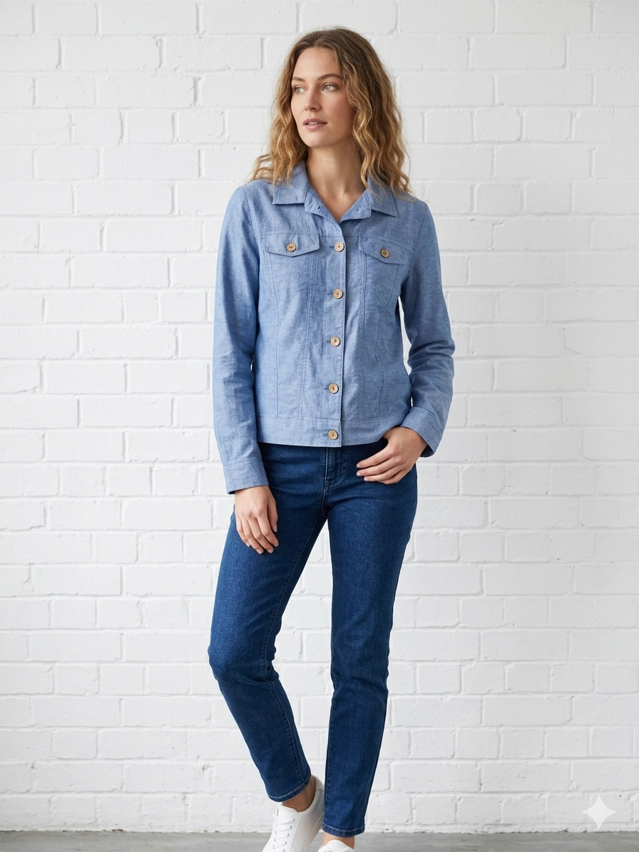 Linen Jean Jacket
