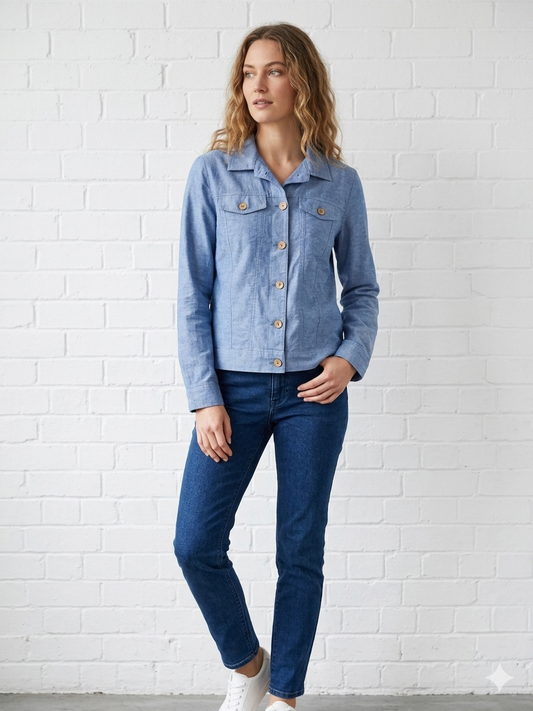 Linen Jean Jacket