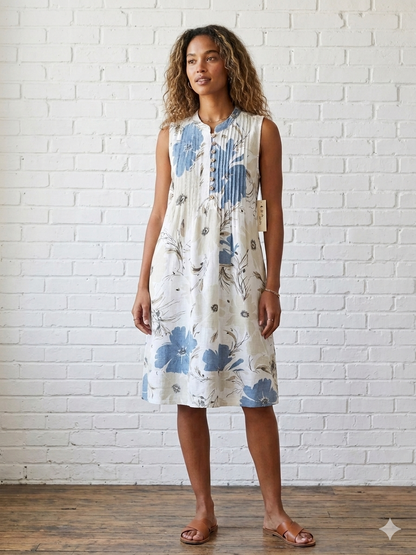 Floral Pintuck Dress