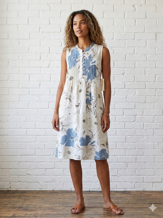 Floral Pintuck Dress