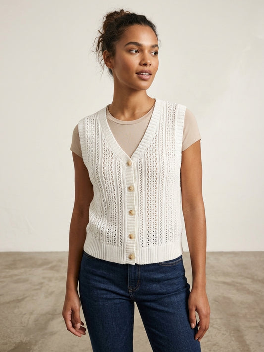 Knitted Button Up Vest