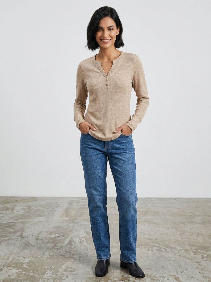 Waffle Knit Henley