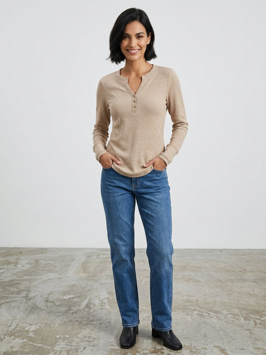 Waffle Knit Henley