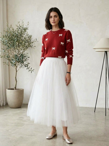 Bow Embroidered Sweater