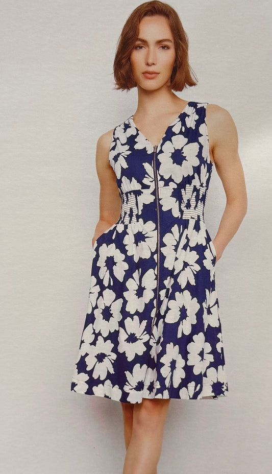 Front Zip Knee Length Dress