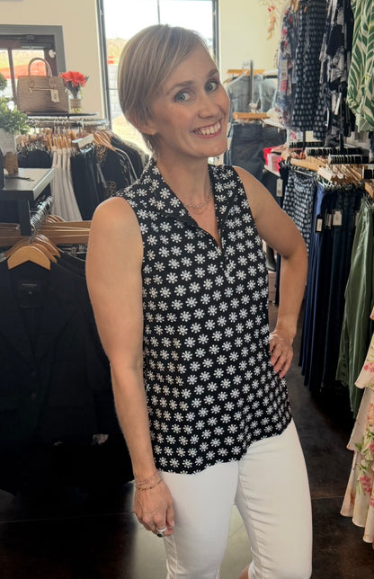 3/4 Zip Sleeveless Top