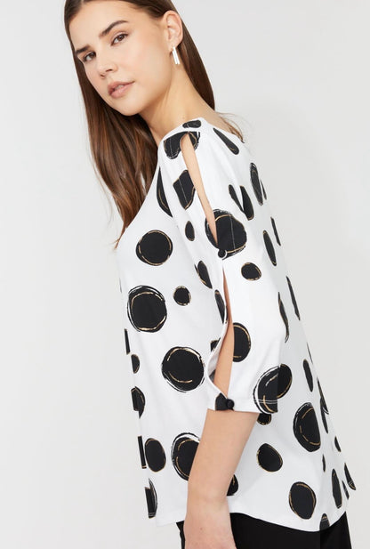 Open Sleeve Dot Top
