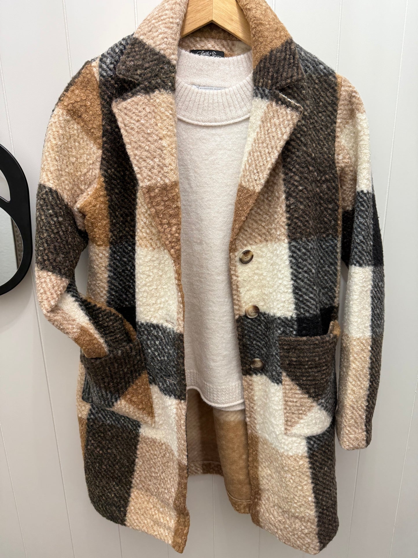 Plaid Boucle Coat
