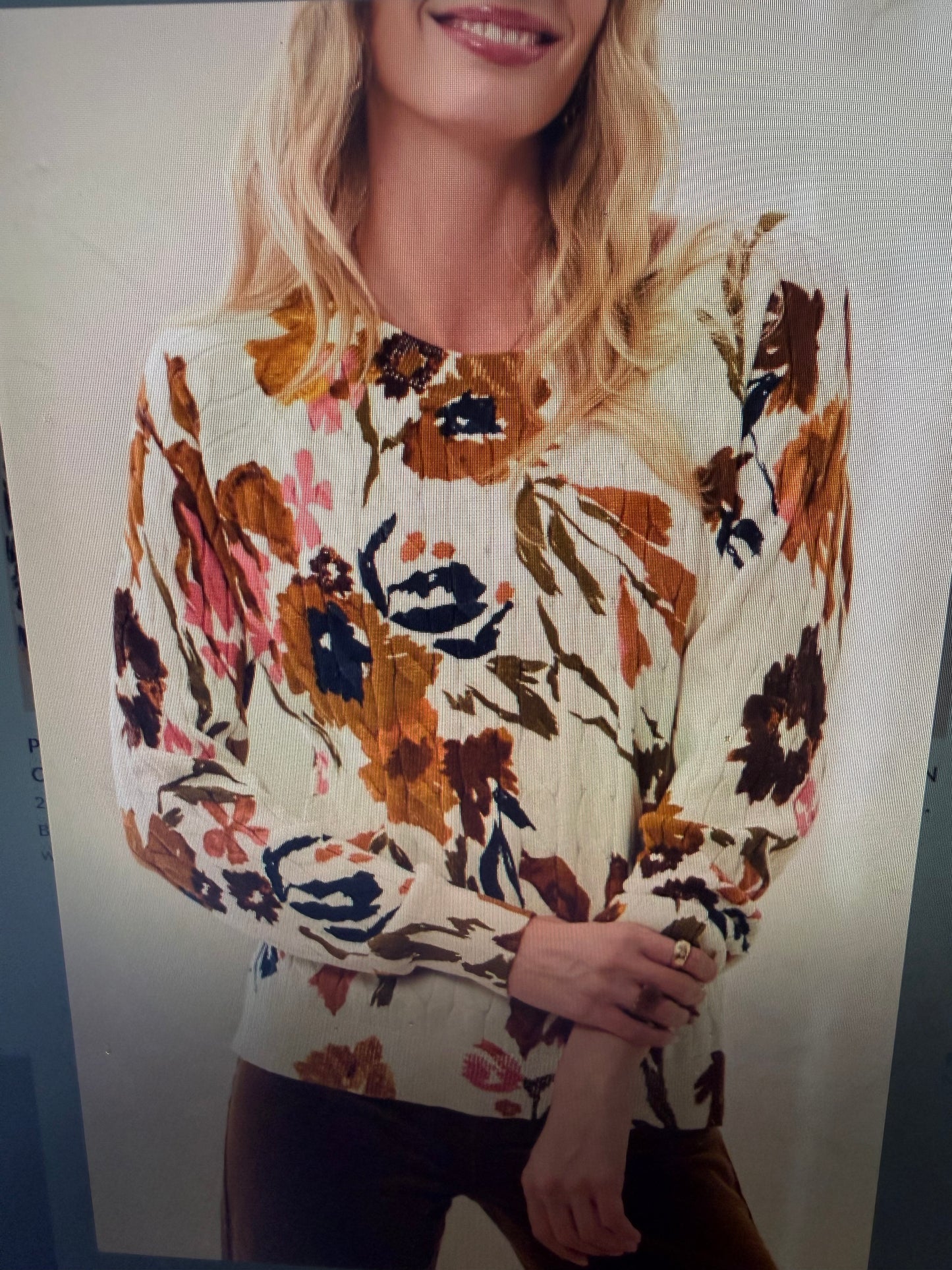Printed Crew Neck Sweater