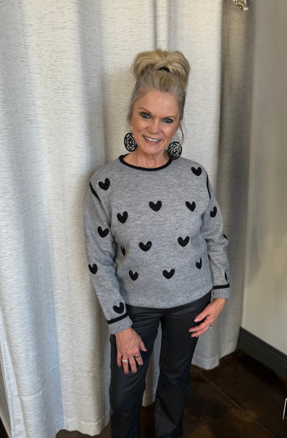 Tufted Heart Sweater