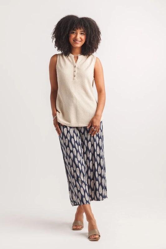 Textured Henley Tank