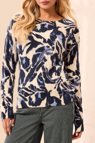 Printed Crew Neck Sweater