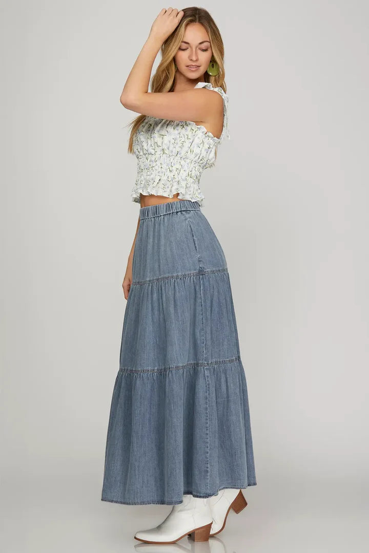 Denim Maxi Skirt