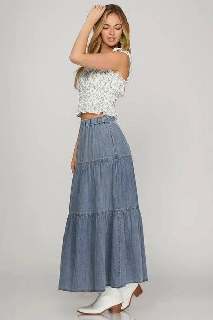 Denim Maxi Skirt