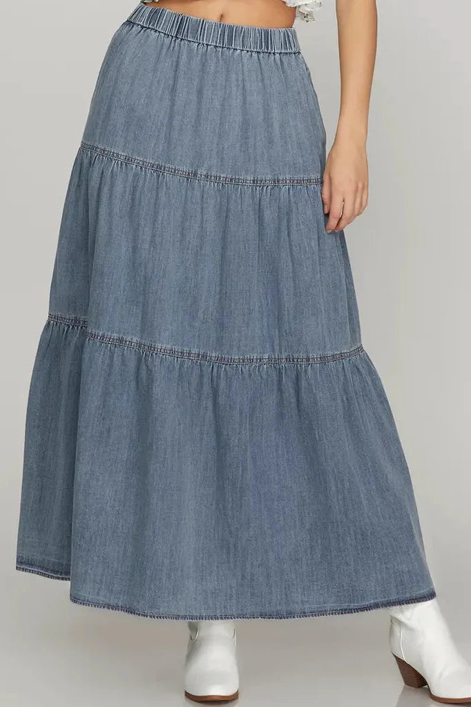 Denim Maxi Skirt