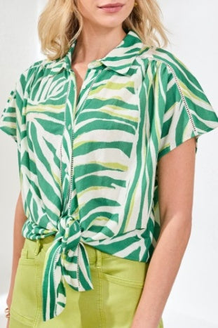 Top W/Buttons & Tie Front