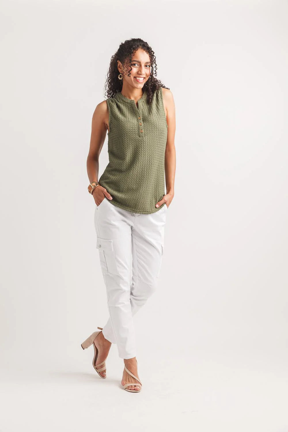 Textured Henley Tank