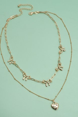 Bow & Heart Necklace