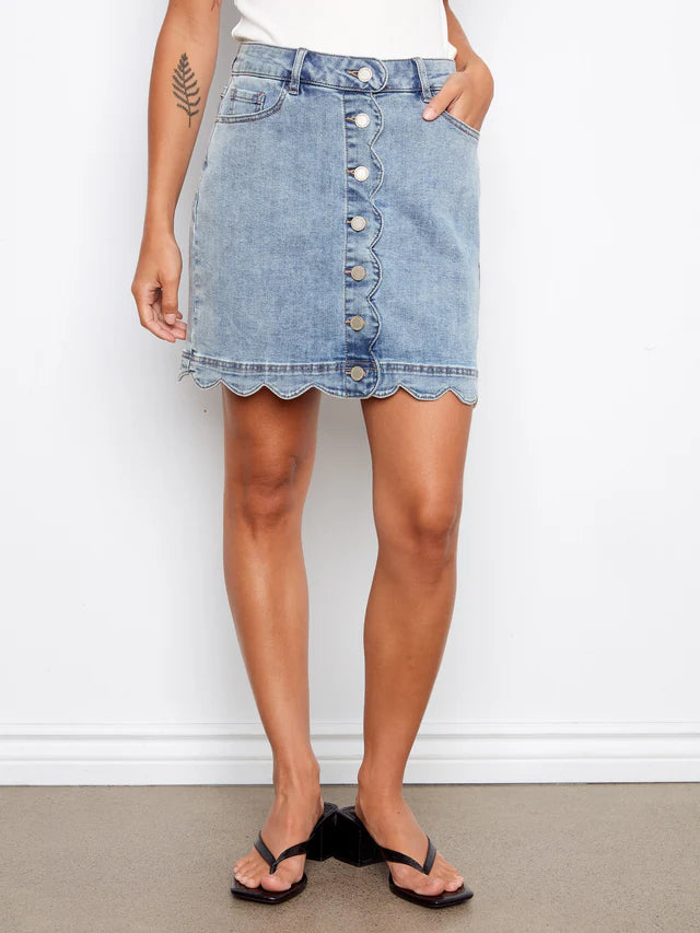 Scalloped Hem Skort