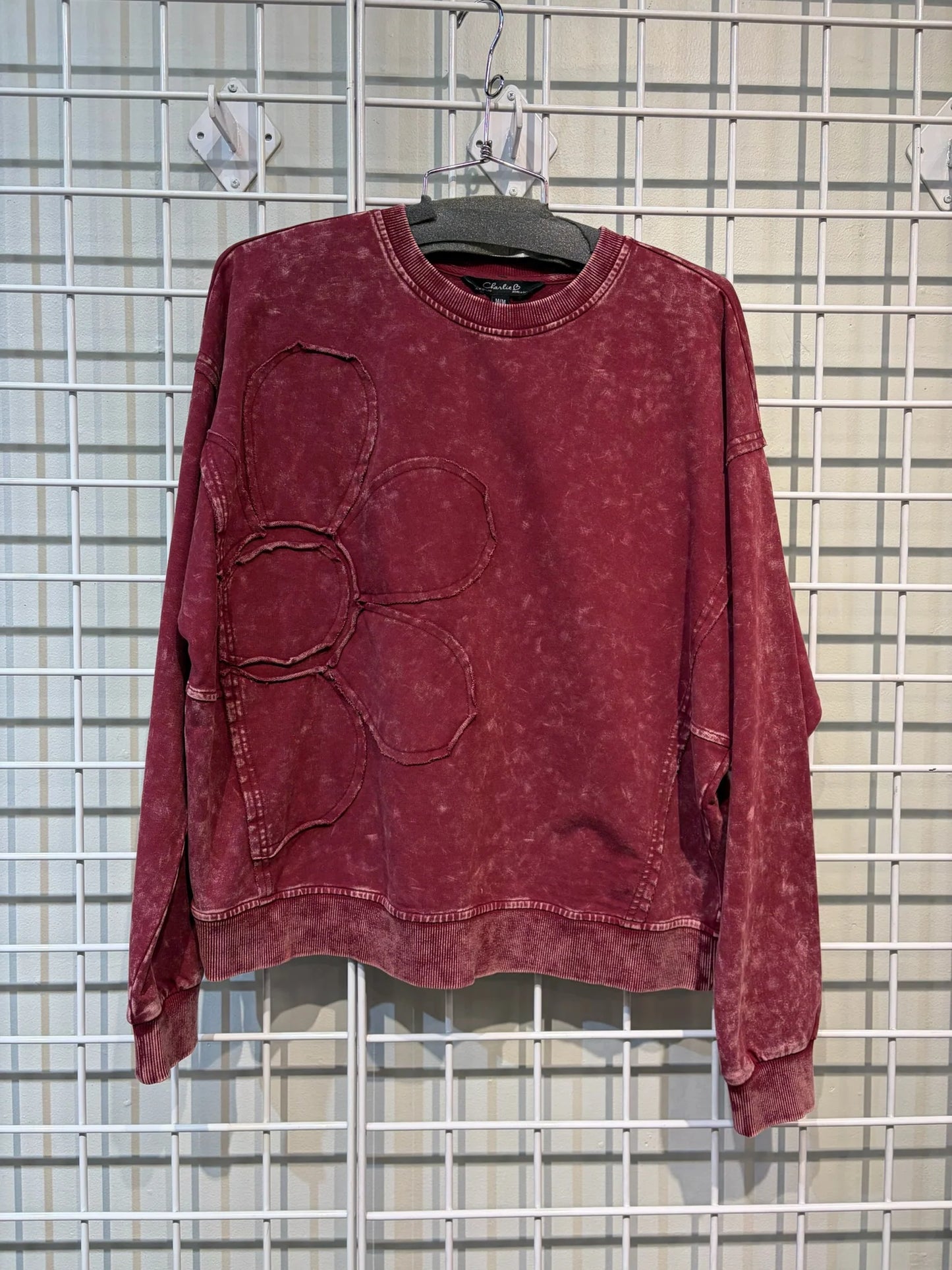 Flower Applique Sweatshirt