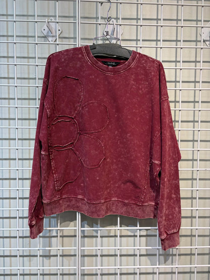 Flower Applique Sweatshirt