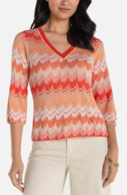 V-Neck 3/4 Sleeve Top