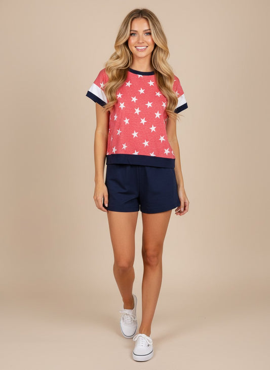 Heathered Star Top