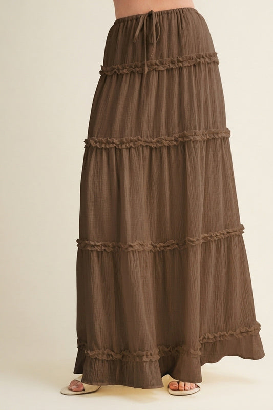 Ruffle Tier Maxi Skirt
