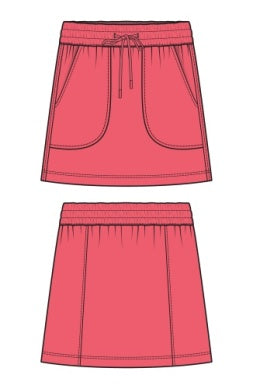 Pull On Skort W/Tie