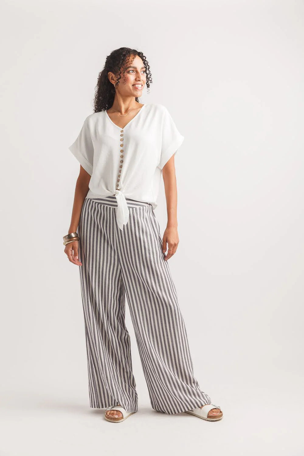 Short Sleeve Tie Front Top