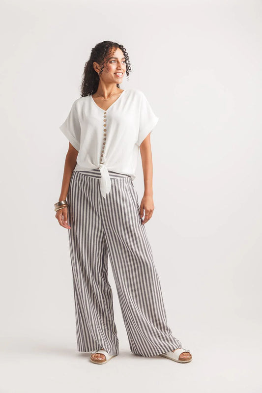 Short Sleeve Tie Front Top
