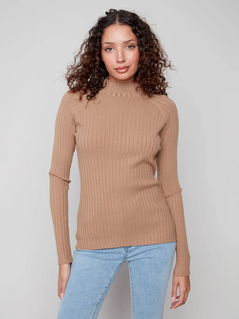 Ribbed Mock Neck Sweater