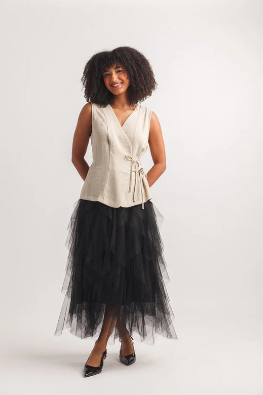 Wrap Vest With Ties