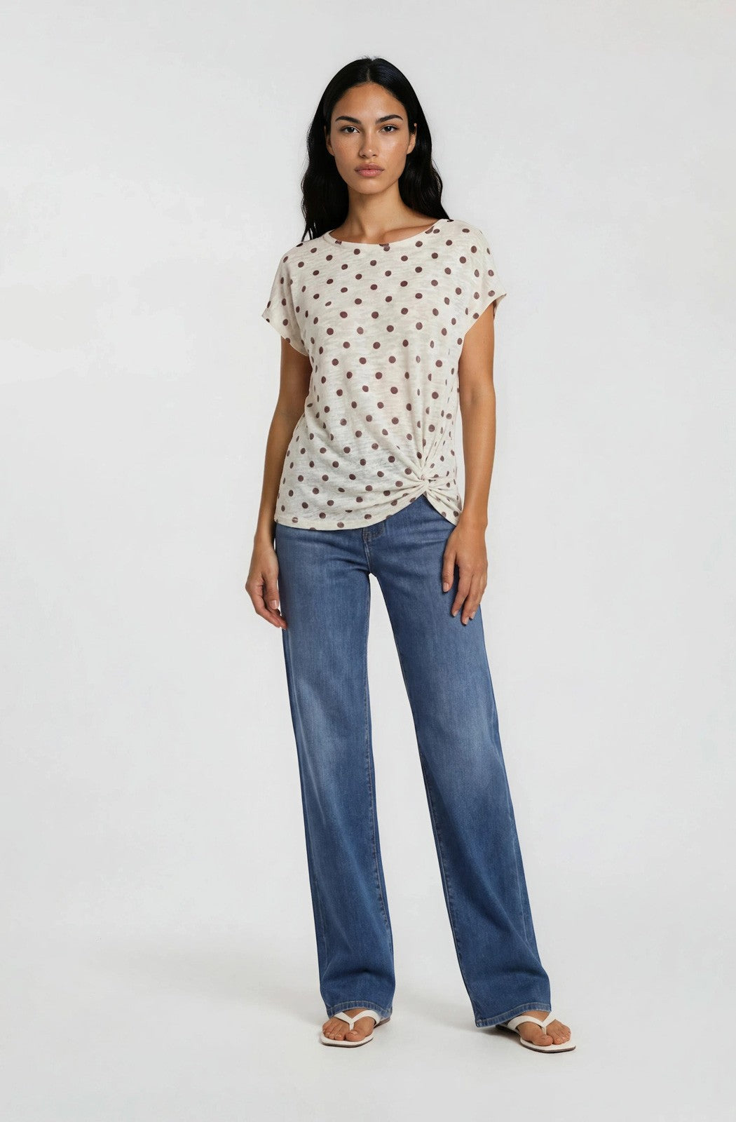 Front Twist Dot Top