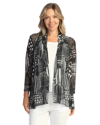 Mesh Drape Cardigan